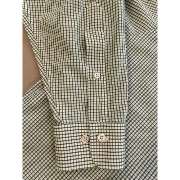 BROOKS BROTHERS Shirt EUC Green White Stripe Sz 16.5-34/35 Original Polo Shirt - Picture 6 of 9